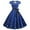 Blue, variant on Women Rockabilly Dress Summer Vintage 1950s Retro Short Sleeve Print Evening Party Gown Prom Swing Party Long Dress