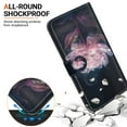 thumbnail image 5 of ELEHOLD Flip Wallet Case for Samsung Galaxy S22 Ultra Case with Beautiful Flower Butterfly Pattern Card Slots Holders Kickstand Function Magnetic Clasp Leather Shockproof Case with Wrist Lanyard,F, 5 of 7