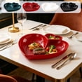 thumbnail image 7 of Meal Prep Containers,2-Compartments Heart Shape Serving Tray,Plastic Meal Tray for Appetizer Dinner Dessert,Valentines Day Decoration Supply,Green, 7 of 7
