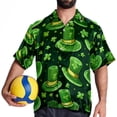 thumbnail image 4 of Saint Patrick's Day Men's Button Down Spread Collar Casual Printed Short Sleeve Summer Beach Unisex Shirts, 4 of 6