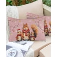 thumbnail image 6 of Christmas Squirrels Throw Pillow Cover,Winter Snowflake Tree Branch Pink Xmas Rectangle Decorative Pillow Case Protector Soft Cushion Cover Lumbar Pillowcase for Couch Sofa Bedroom Decor 20x36 Inch, 6 of 8