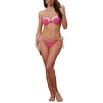 thumbnail image 2 of Conjuntos de bikini de color contrastante para mujeres INSPIRE CHIC, 2 piezas, parte superior de tirantes espagueti, parte inferior triangular, trajes de baño en rosa rojo-pink mediano, 2 of 5