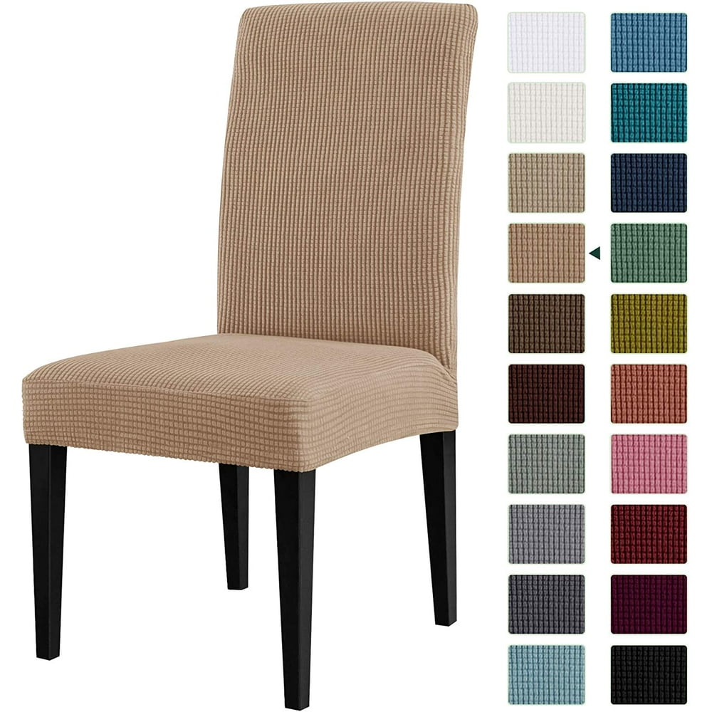 Subrtex Stretch Textured Check Dining Chair Slipcover (Set
