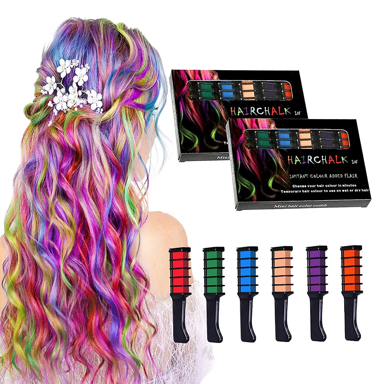 2 Sets Hair Chalk For Girls Christmas Gifts For Girls Age 7 8 9 10 11