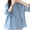 Sky Blue, variant on Women's Casual Shirt Top, Spring Summer Tops for Women with Slant Front Tie Front, Linen Feel 3/4 Sleeve Blouse, Relaxed Fit for Daily Wear, Office or Leisure