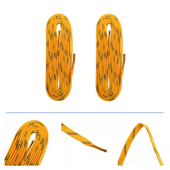 KALLORY 1Par Cordones Elásticos Para Hockey En Poliéster Y Color Amarillo Resistentes Y Decorativos