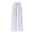 thumbnail image 4 of Women'S Pants Elastic Waist Light Weight Palazzo Pants for Women Casual Lounge Wide Leg Pants Woman Blue & White M, 4 of 9