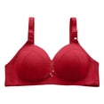 thumbnail image 1 of Womens Underwear Women Strapless Bras Women's Front Side Buckle Lace Edge without Steel Ring MoveWoment Seamless Gathering Adult Female Clothes Wine Size 38, 1 of 3