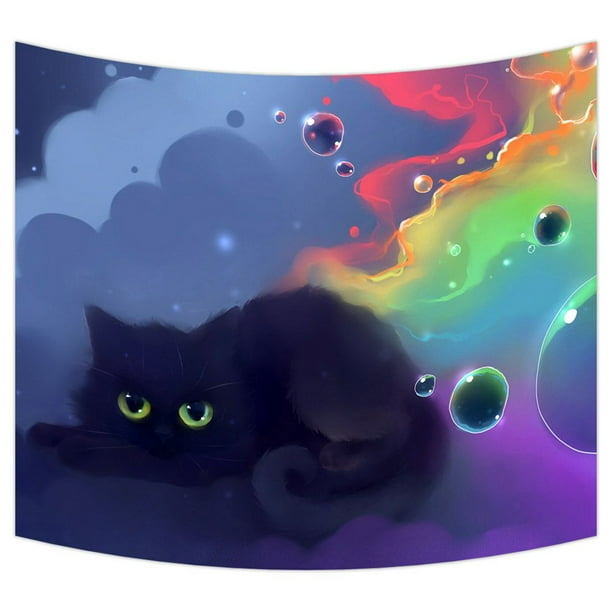 ZKGK Animals Kitten Cat Tapestry Wall Hanging Wall Decor Art for Living Room Bedroom Dorm Cotton ...