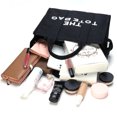 thumbnail image 2 of Bolso Bandolera Lona Con Letras Bolso Hombro para Mujer Arte (negro), 2 of 9