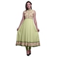 thumbnail image 1 of Bimba Kurtis Indiennes Jaunes Pâles à Fleurs pour Femmes, Anarkali Prête à Porter Unie, Robe Imprimée Kurti Indienne, Moyen, 1 of 6