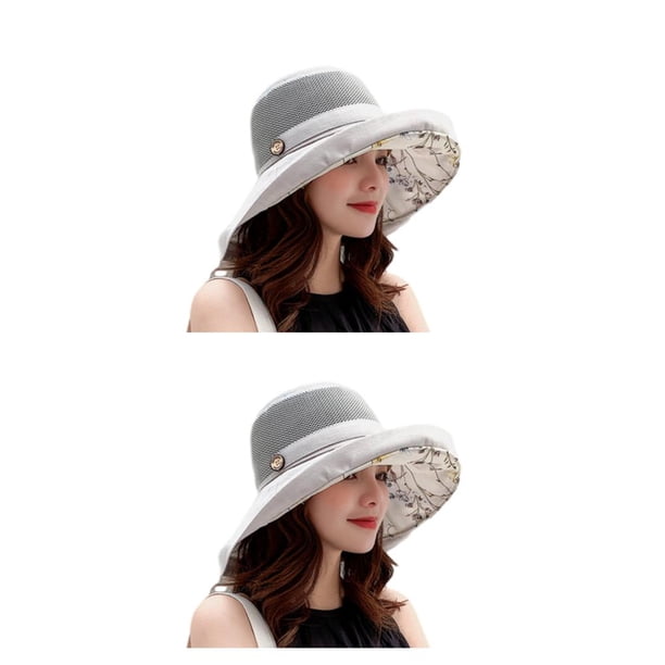Sombrero de sol Qarigey para mujer con hebilla Gorra de pescador ala ancha malla Protector solar Rojo