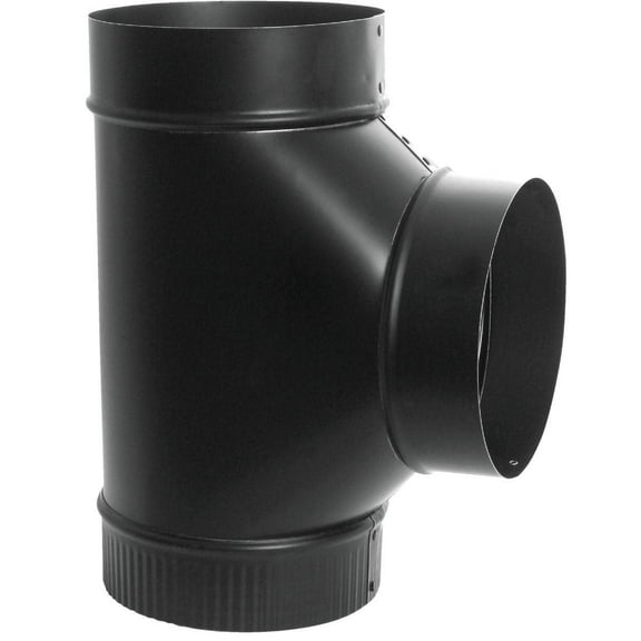 Imperial Manufacturing 8 in. x 8 in. x 8 in. Metal Stove Vent Single Tee — Residential Use, Standard Application