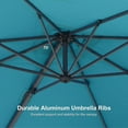 thumbnail image 4 of PURPLE LEAF 8' X 8' Patio Umbrella with Wheeled Base for Pool 7' High Offset Outdoor Cantilever Umbrella Swimming Pool Umbrella with 360°Rotation for Poolside Turquoise Blue, 4 of 8