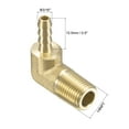 thumbnail image 2 of Uxcell Brass Hose Barbed Fitting Elbow Male Thread Right Angle Pipe Connector 3/16", 2 of 6