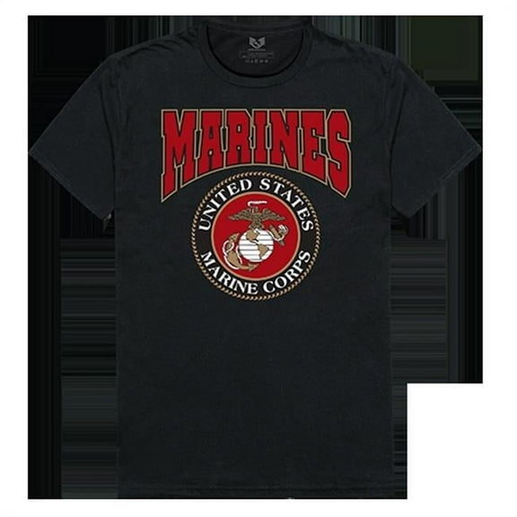 RapidDominance  Marines Relaxed Graphic Tee, Black - Medium