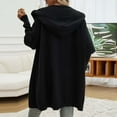 thumbnail image 5 of Kogui Womens Long Cardigans Cable Knitted Open Front Oversized Hooded Outerwear Sweater Coat (Black,L), 5 of 5