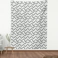 thumbnail image 3 of Ambesonne Black and Grey Fabric by the Yard Upholstery, Angled Stripes, 2 Yards, Black and Pale Grey, 3 of 4