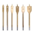 thumbnail image 1 of Juego de 6 brocas de pala de acero de alto carbono con 3 filos incisivos, vástago hexagonal, broca de pala para madera para carpintería, color dorado, 1 of 14