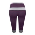 thumbnail image 4 of Stamzod Womens Leggings Fashion Patchwork Summer High Waisted Plus Size Leggings Casual Slim Fitting Yoga Gym Capri Leggings for Women Purple XXXXL, 4 of 5