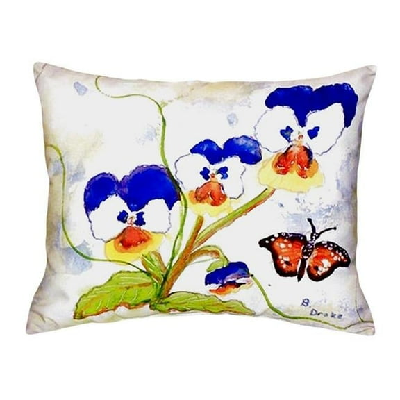 Betsy Drake NC209 16 x 20 in. Pansies No Cord Pillow