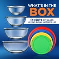 thumbnail image 7 of NutriChef Glass Mixing Bowl 4 Sets Stackable Superior Premium Meal-prep Container W/ Locking Lid, 7 of 7