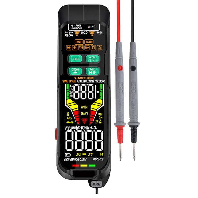Digital Digital Digital Profesional Digital Probador Medidor de Corriente Voltaje Continuo Multimetro RMS Capacitancia Temperador Temp Multitester Multitester
