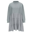 thumbnail image 4 of Women's Summer Dresses 2026 Sweatshirt Dress Long Sleeve Crewneck Pullover Mid-Lenghth Dress Flowy Party Dress, 4 of 7