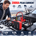 thumbnail image 2 of 2000A Peak Jump Starter with Air Compressor, TERUNSOUL B40L Portable Car Battery Booster with Quick Charge Out (6.0 Gas/4.0L Engines), 12V Battery Jump Box Power Bank Car Starter, 2 of 10
