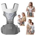 thumbnail image 4 of Portabebés para recién nacidos y niños pequeños con asiento para la cadera, portabebés multifunción, portabebés ergonómico 4 en 1 (posición ergonómica M) portabebés ajustable y extraíble para 0-36 mes, 4 of 5