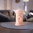 thumbnail image 3 of Valentine'S Day Romantic Couple Pillar Candle Elegant Embossed Design Scented Candle For Anniversary, Wedding, Home Decor (Blush Pink), 3 of 7