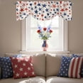 thumbnail image 4 of Independence Day Tie Up Valances Curtain, Adjustable Kitchen Red Blue Stars Valances for Windows Decor, Rod Pocket Short Curtains Set for Bedroom/Bathroom, 42"x18", 4 of 9
