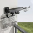 thumbnail image 2 of Wall Mounted Clothes Drying Rack, Folding Retractable Laundry Clothing Drying Rack, J Shape Hooks Clothes Hanger Rack, 2 of 8