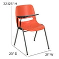 thumbnail image 5 of Flash Furniture Orange Ergonomic Shell Chair with Right Handed Flip-Up Tablet Arm, 5 of 13