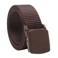 thumbnail image 3 of Cinturón de lona Hugo unisex con hebilla plateada café militar, 3 of 6