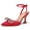 Red Satin, variant on Pennysue Women's Heels Rhinestone Bow Black Pumps Ankle Strap Pointed Toe Wedding Party Shoes Size 10