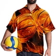thumbnail image 4 of Basketball Men's Hawaiian Shirt, Button Down Poplin Short Sleeve Casual Summer Beach Printed Unisex Shirts, 4 of 6