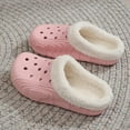 thumbnail image 5 of Mostsola Slippers for Women Men Warm Plush Clogs Trendy Hollow out House Slippers Casual Slides, 5 of 5