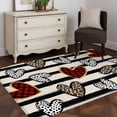 thumbnail image 3 of Area Rugs 2.7'x5', Valentine's Day Carpet for Living Room Bedroom Dining Room, Love Heart Leopard Dots Retro Stripes Throw Kitchen Rugs Non Slip Washable Rectangle Indoor Outdoor Rugs, 3 of 8