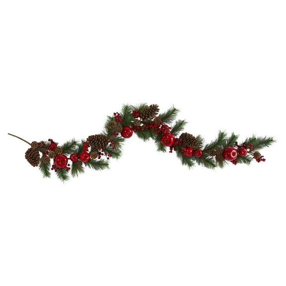 Nearly Natural 6ft. Apple, Berries and Pinecone Artificial Garland