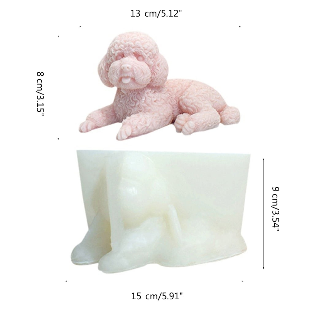 3D Dog Candle Mold Scented Candle Silicone Mould Resin Molds DIY Keychains Mold Chocolate Cake Mold Decors