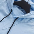 thumbnail image 5 of Curuila Mens T Shirt Hooded Short Sleeve Solid Color Summer Breathable Soft Lightweight Tops With Pocket Blue Size L, 5 of 8
