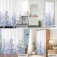 thumbnail image 6 of Floral Plant Fabric Shower Curtain Flowers Blue Washable Shower Curtains for Bathroom, Waterproof Bath Curtain with Hooks Home Decor 72x84in, 6 of 8