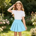 thumbnail image 6 of Vornjynx Girls Athletic Tennis Golf Skirts with Shorts Ruffle High Waist Summer Comfort A-Line Skorts Light Blue Size 13, 6 of 9