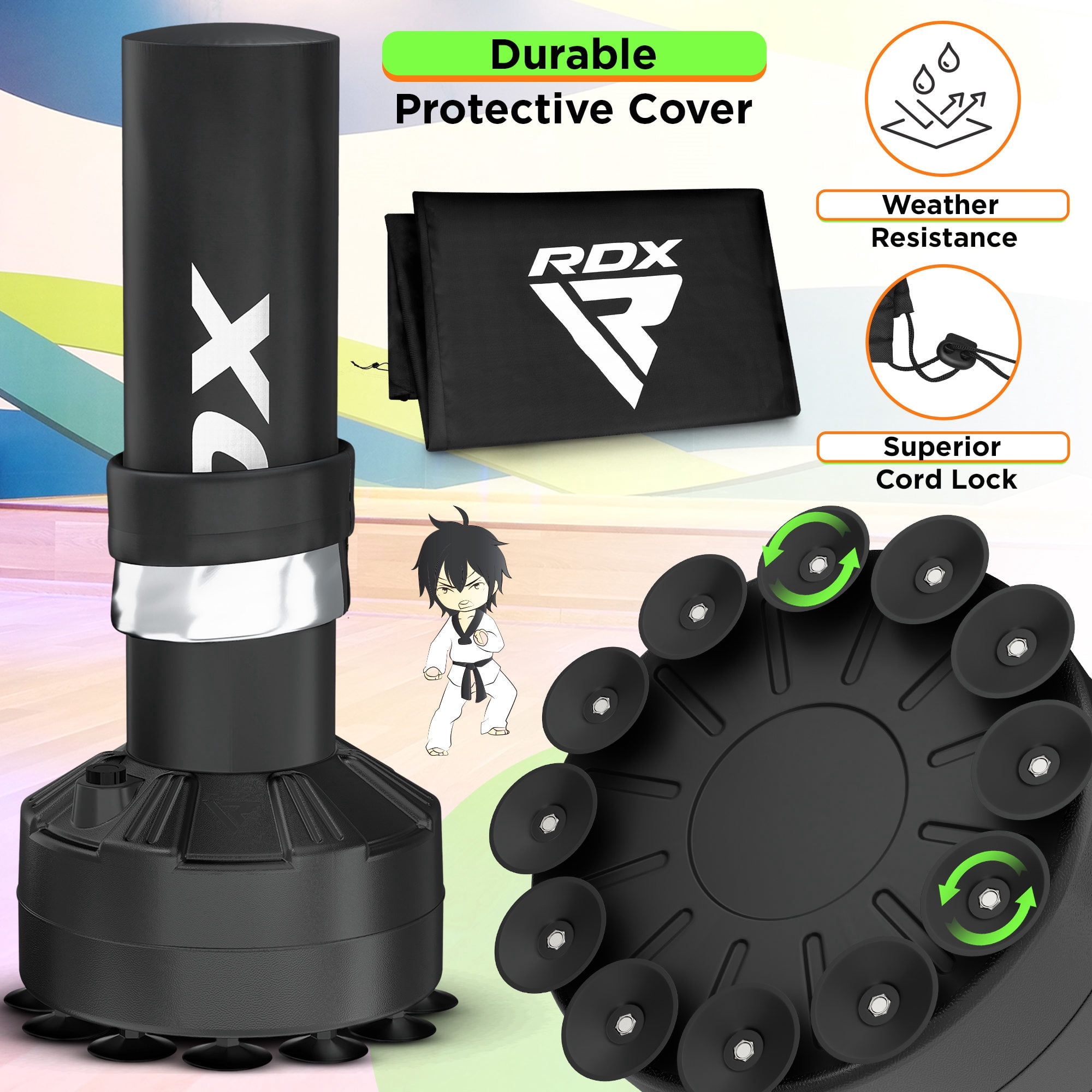 RDX Kids Punching Bag with Gloves, 4FT Heavy Duty Junior Target Pedestal Bag Set Suction Cup Stand Base Free Standing Kickboxing MMA Boxing Muay Thai Karate Home Gym Fitness Workout