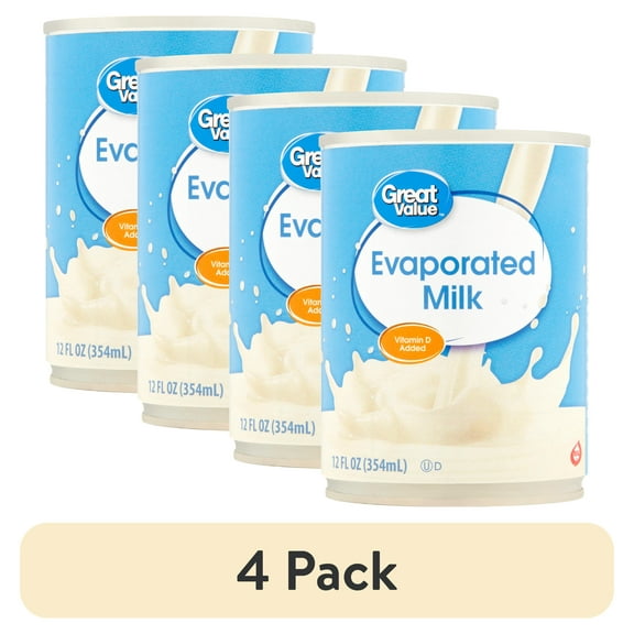 Great Value Evaporated Milk, Liquid, 12 fl oz Can
