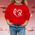 thumbnail image 2 of Gelikeya Toddler Kids Girls Sweatshirts Valentine's Day Fashion Cute Shirts Long Sleeve Round Neck Pullover Tops 2-9Y #05 Red & 2-3 Years, 2 of 5