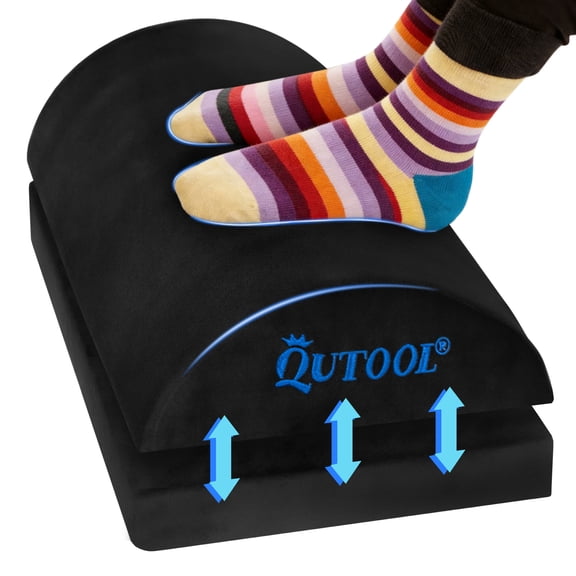 Qutool Foot Rest Under Desk, Office Footrest  at Work – High Density Memory Foam with Adjustable Height