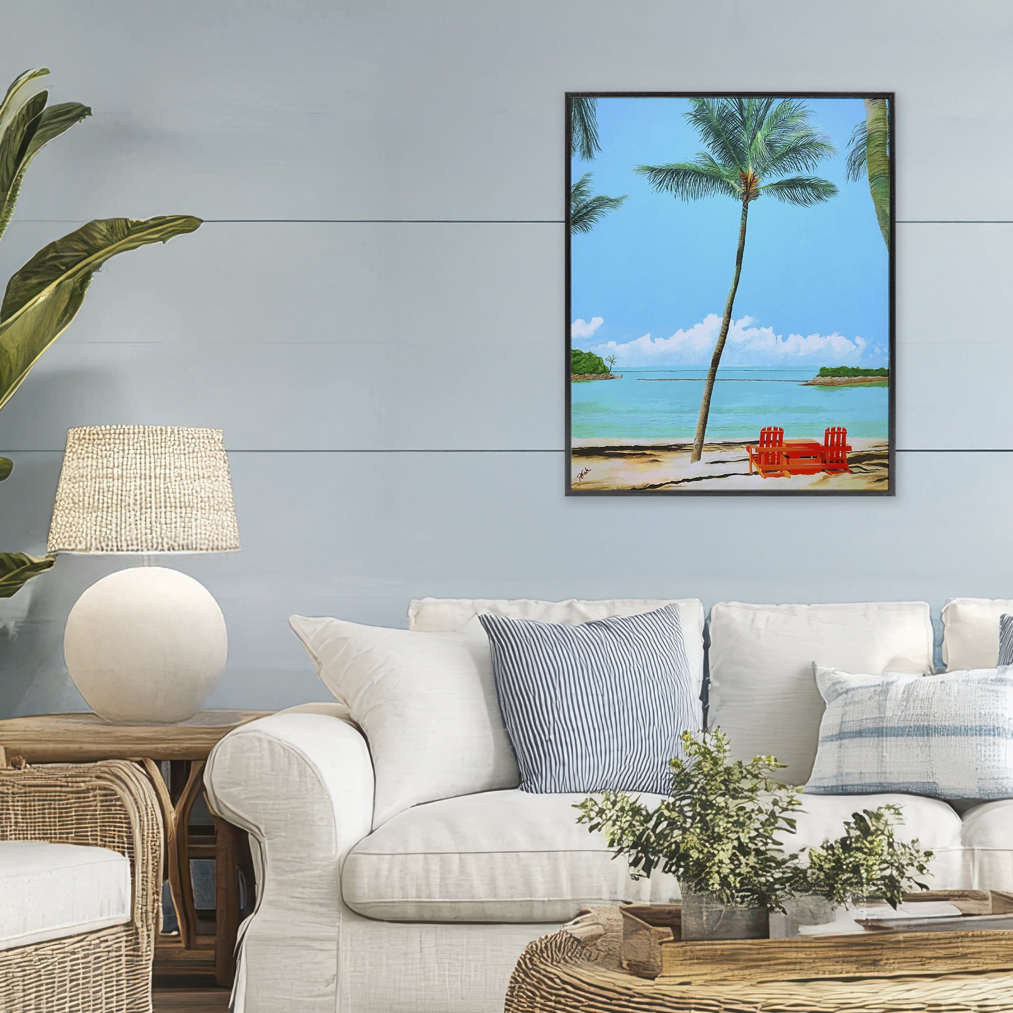 Stupell Industries Dreaming Of Palm Trees Black Framed Giclee Art, design by John Jaster