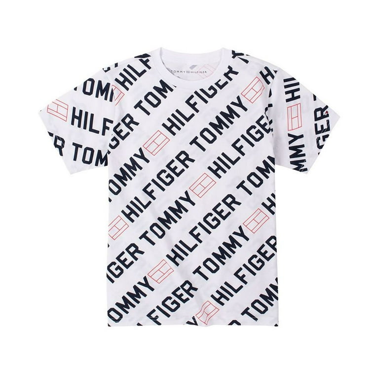 drivhus Som Ambitiøs Tommy Hilfiger Boys BRIGHT WHITE Logo Print Adam T-Shirt M (12/14) BOYS -  Walmart.com